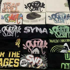 SYNA WORLD Hip-hop lettering print short-sleeved T-shirt-1857  